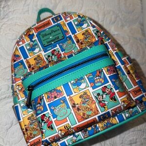 Disney Colorful Cartoon Backpack with Teal Accents